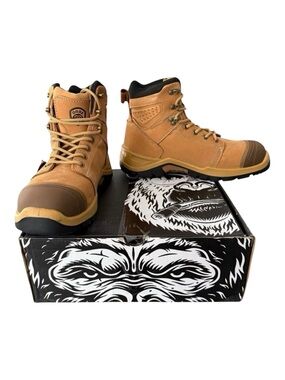 OUXX Men's 10 Wide Steel Toe Work Boots Tan Leather ASTM F2413-18 NEW